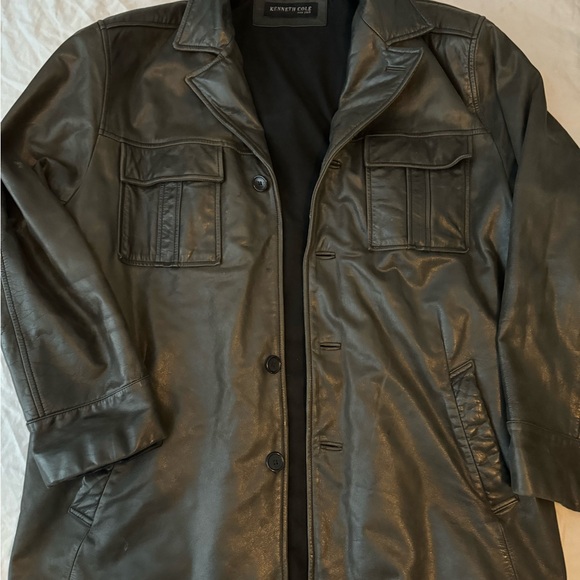 VINTAGE KENNETH COLE (New York) GENUINE LEATHER COAT. Size XL - Picture 12 of 14